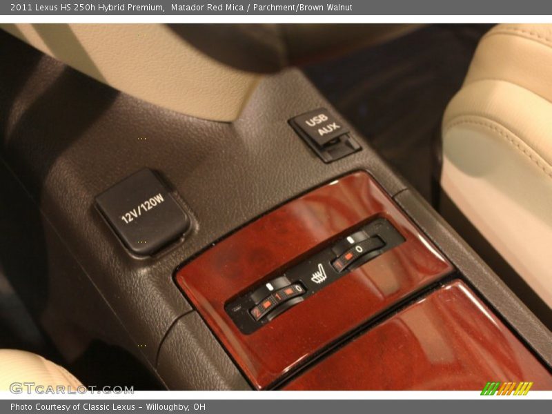 Matador Red Mica / Parchment/Brown Walnut 2011 Lexus HS 250h Hybrid Premium