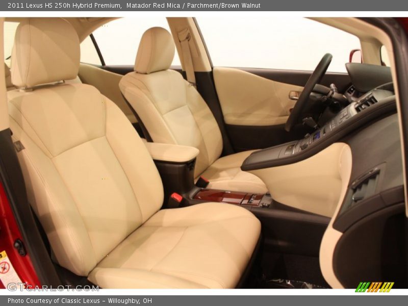 Matador Red Mica / Parchment/Brown Walnut 2011 Lexus HS 250h Hybrid Premium