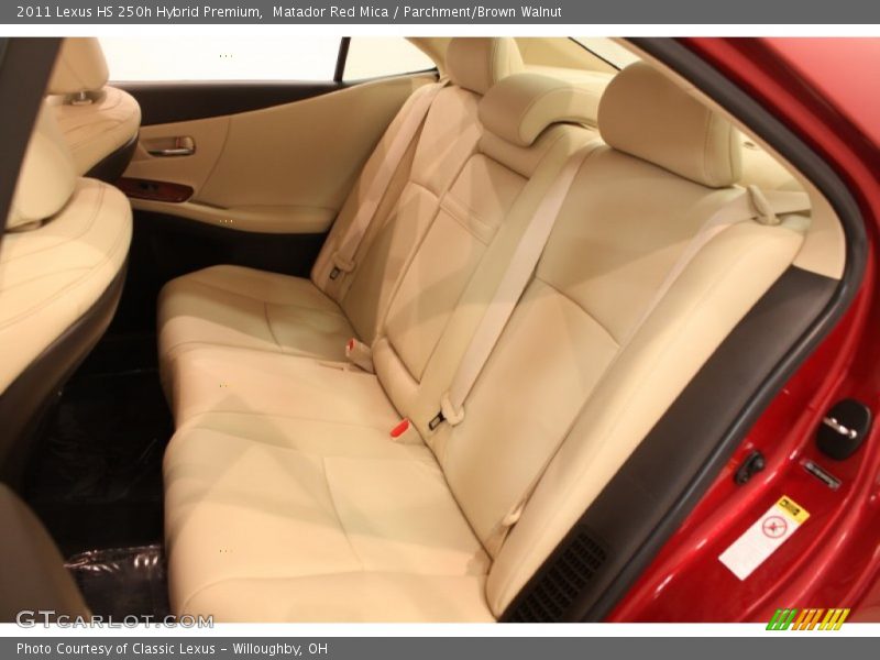 Matador Red Mica / Parchment/Brown Walnut 2011 Lexus HS 250h Hybrid Premium