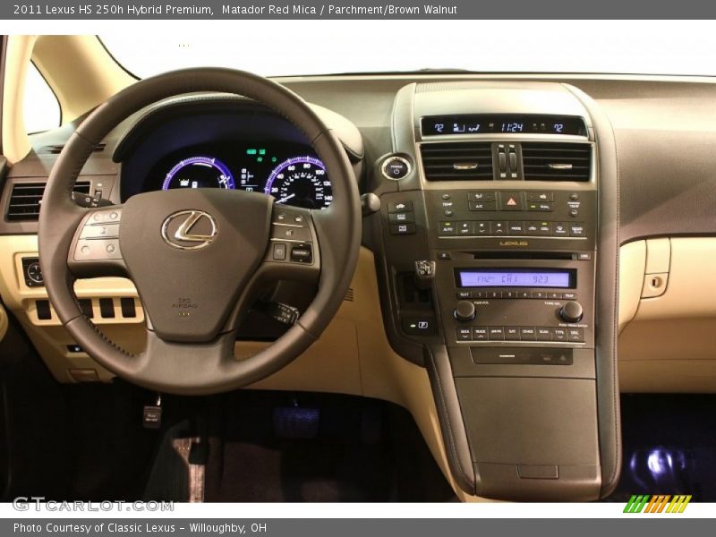 Matador Red Mica / Parchment/Brown Walnut 2011 Lexus HS 250h Hybrid Premium