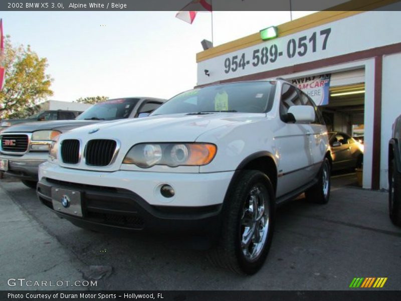 Alpine White / Beige 2002 BMW X5 3.0i