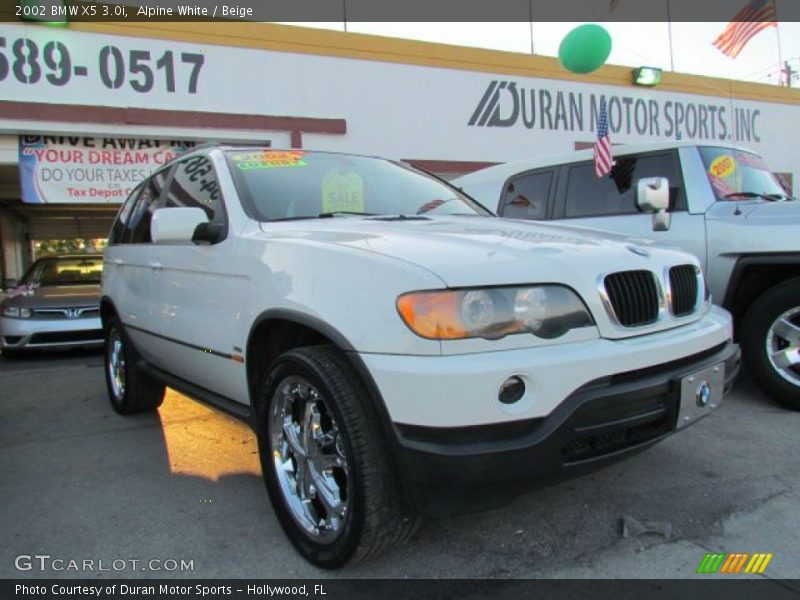 Alpine White / Beige 2002 BMW X5 3.0i