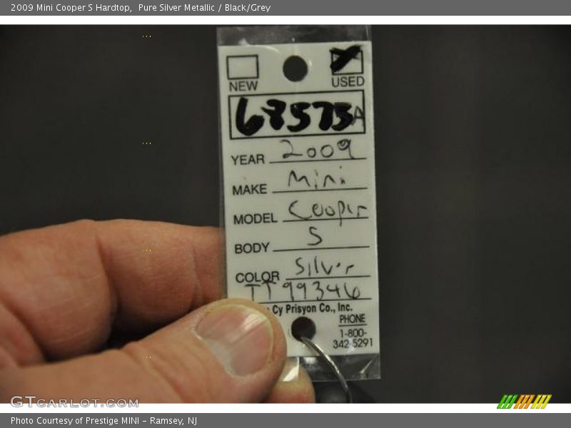 Pure Silver Metallic / Black/Grey 2009 Mini Cooper S Hardtop
