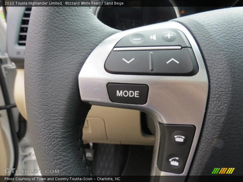 Blizzard White Pearl / Sand Beige 2013 Toyota Highlander Limited