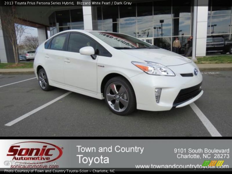 Blizzard White Pearl / Dark Gray 2013 Toyota Prius Persona Series Hybrid