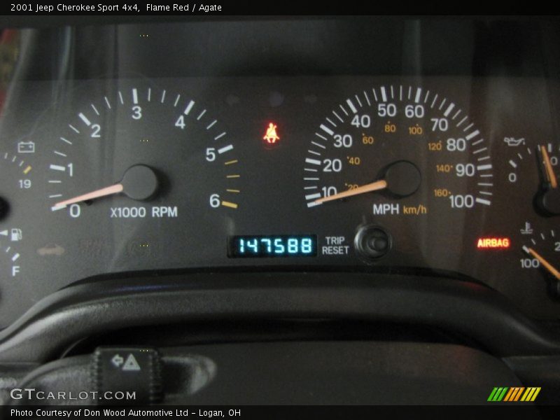 Flame Red / Agate 2001 Jeep Cherokee Sport 4x4