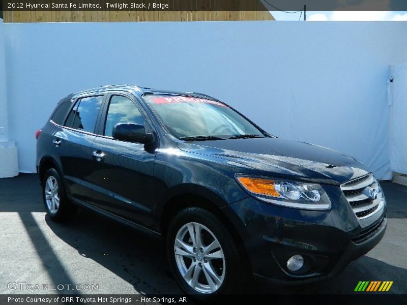 Twilight Black / Beige 2012 Hyundai Santa Fe Limited