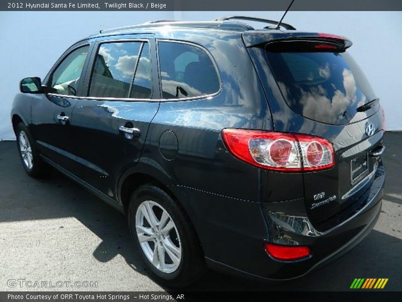 Twilight Black / Beige 2012 Hyundai Santa Fe Limited