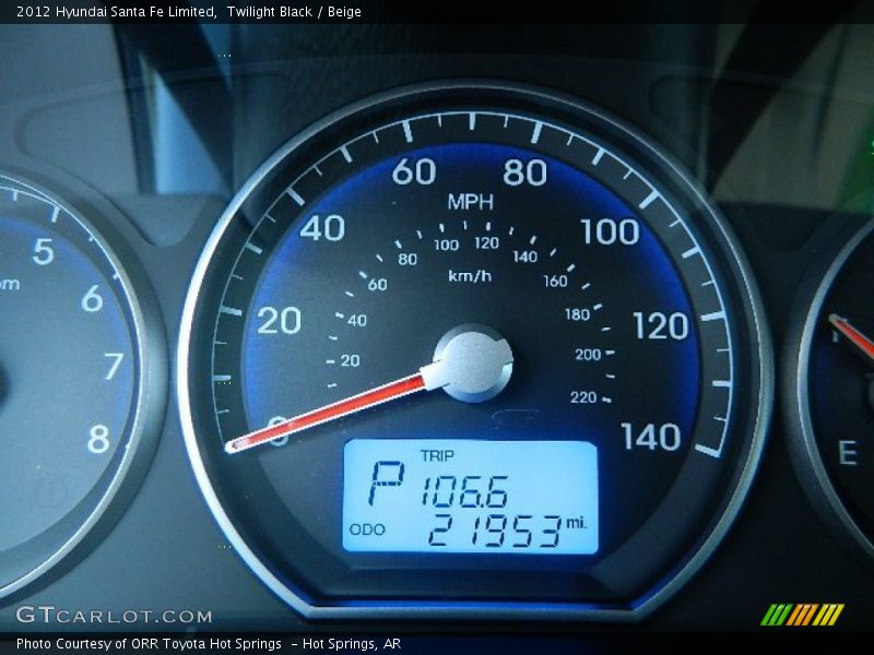 Twilight Black / Beige 2012 Hyundai Santa Fe Limited