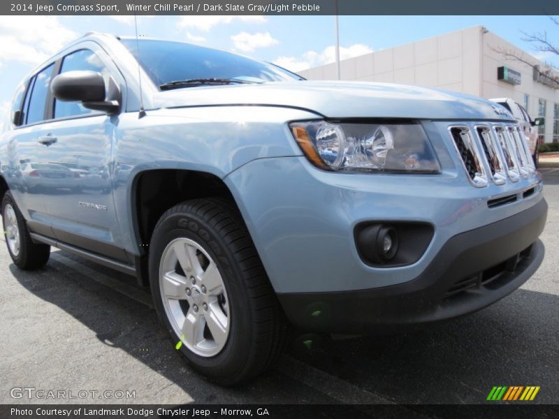 Winter Chill Pearl / Dark Slate Gray/Light Pebble 2014 Jeep Compass Sport