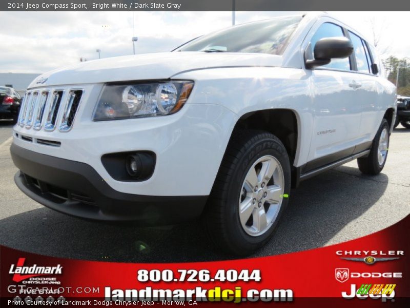 Bright White / Dark Slate Gray 2014 Jeep Compass Sport