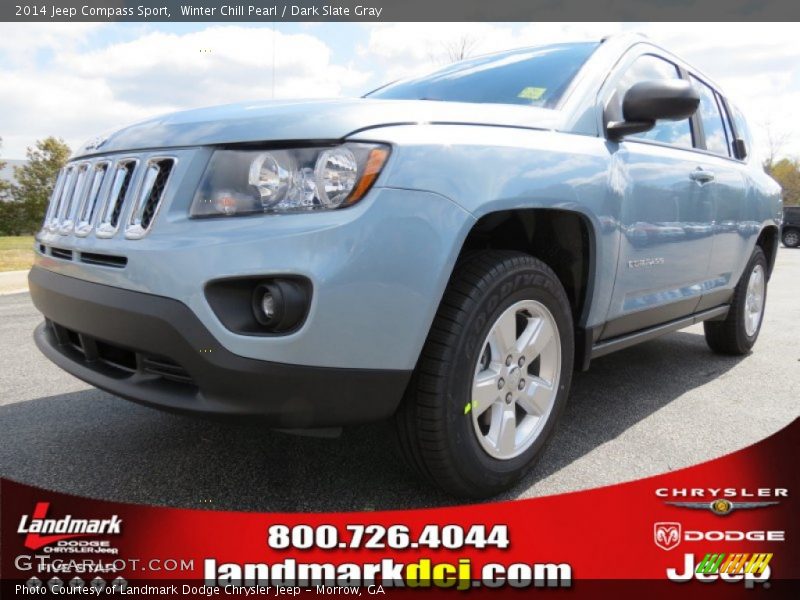 Winter Chill Pearl / Dark Slate Gray 2014 Jeep Compass Sport