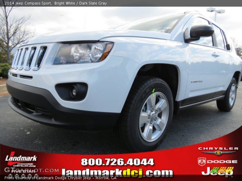 Bright White / Dark Slate Gray 2014 Jeep Compass Sport