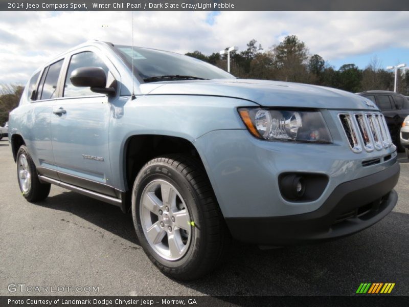 Winter Chill Pearl / Dark Slate Gray/Light Pebble 2014 Jeep Compass Sport
