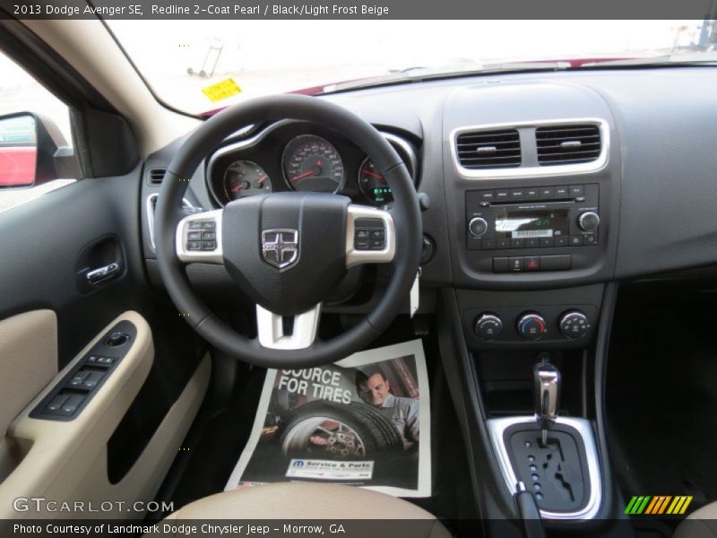 Redline 2-Coat Pearl / Black/Light Frost Beige 2013 Dodge Avenger SE
