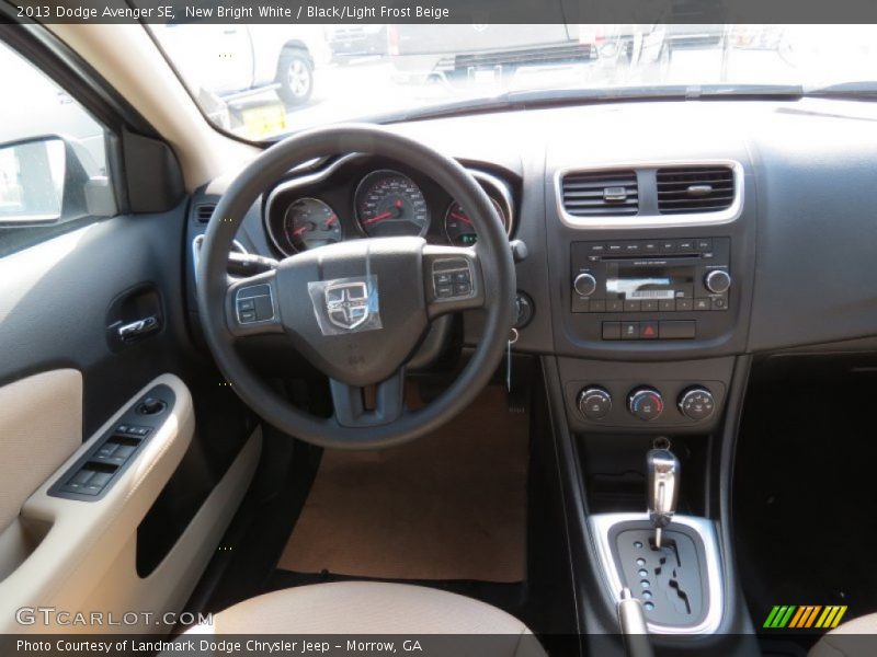 New Bright White / Black/Light Frost Beige 2013 Dodge Avenger SE
