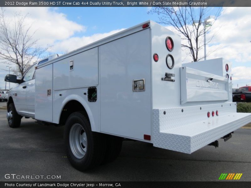 Bright White / Dark Slate/Medium Graystone 2012 Dodge Ram 3500 HD ST Crew Cab 4x4 Dually Utility Truck