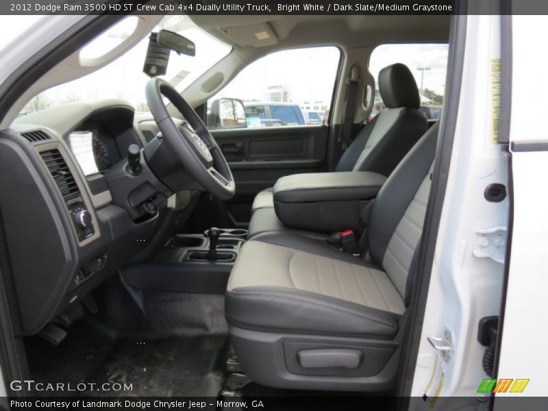 Bright White / Dark Slate/Medium Graystone 2012 Dodge Ram 3500 HD ST Crew Cab 4x4 Dually Utility Truck