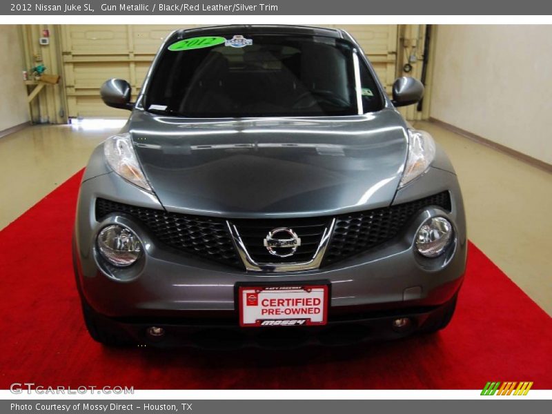 Gun Metallic / Black/Red Leather/Silver Trim 2012 Nissan Juke SL