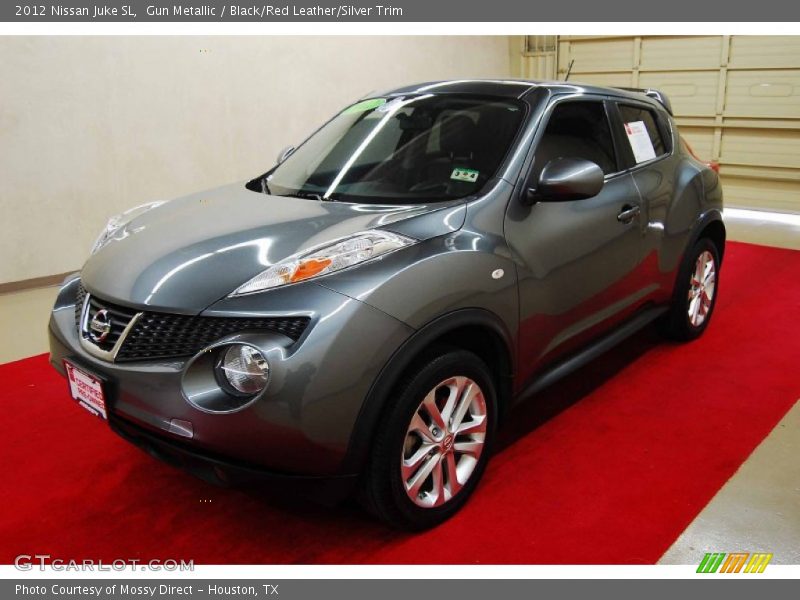 Gun Metallic / Black/Red Leather/Silver Trim 2012 Nissan Juke SL
