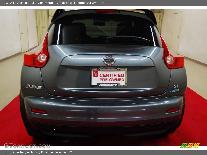 Gun Metallic / Black/Red Leather/Silver Trim 2012 Nissan Juke SL