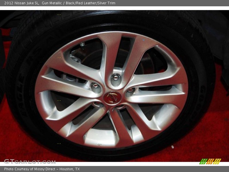 Gun Metallic / Black/Red Leather/Silver Trim 2012 Nissan Juke SL