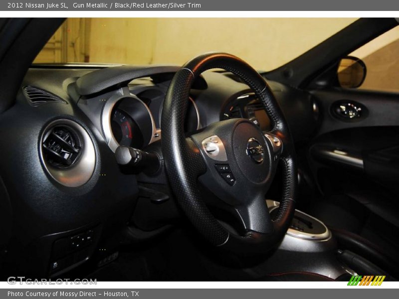Gun Metallic / Black/Red Leather/Silver Trim 2012 Nissan Juke SL