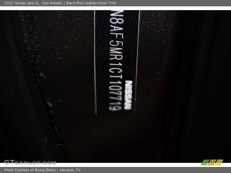 Gun Metallic / Black/Red Leather/Silver Trim 2012 Nissan Juke SL