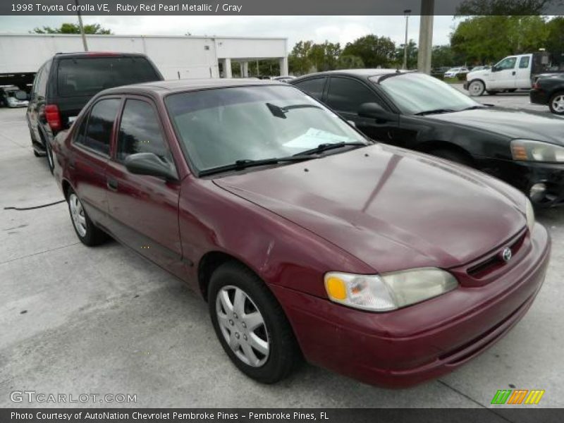 Ruby Red Pearl Metallic / Gray 1998 Toyota Corolla VE