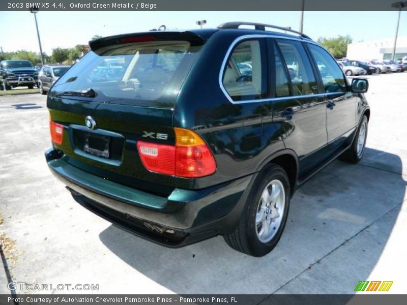 Oxford Green Metallic / Beige 2003 BMW X5 4.4i