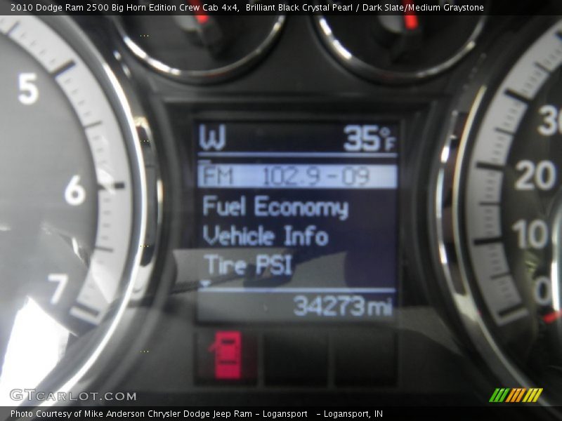 Brilliant Black Crystal Pearl / Dark Slate/Medium Graystone 2010 Dodge Ram 2500 Big Horn Edition Crew Cab 4x4