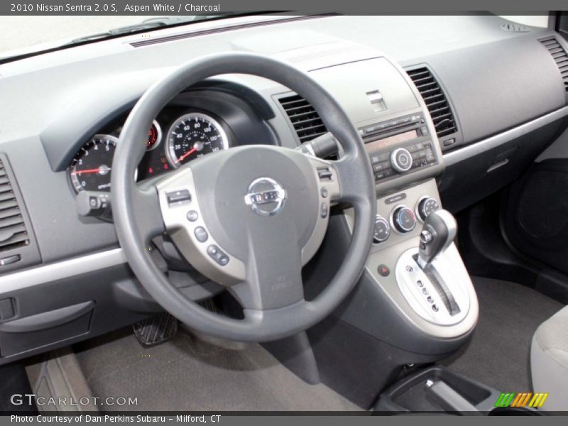 Aspen White / Charcoal 2010 Nissan Sentra 2.0 S