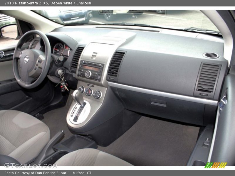 Aspen White / Charcoal 2010 Nissan Sentra 2.0 S