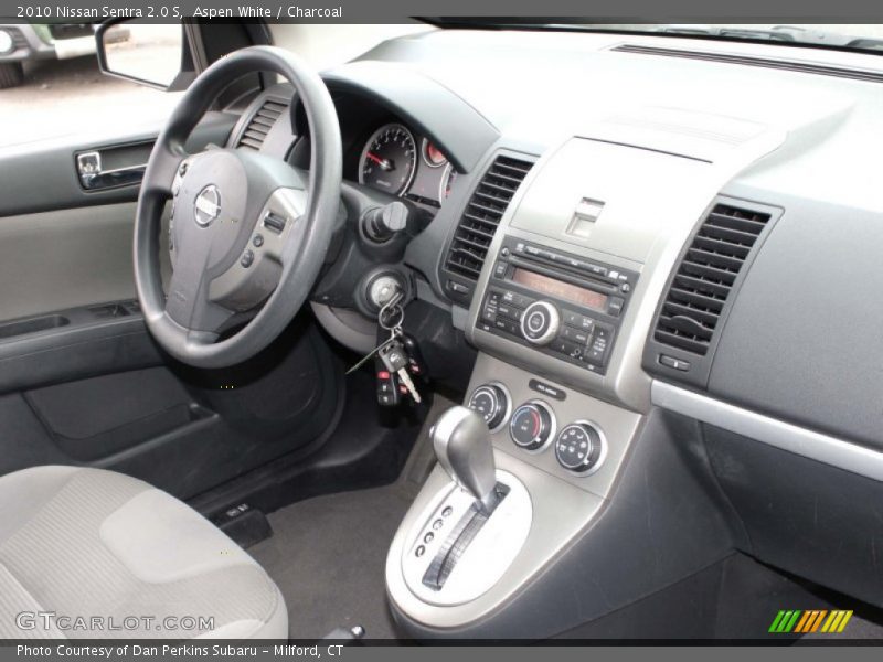 Aspen White / Charcoal 2010 Nissan Sentra 2.0 S