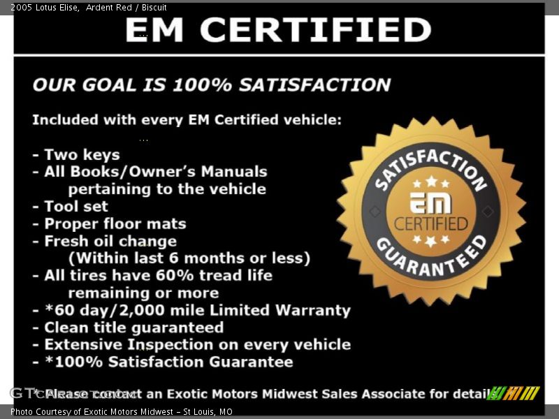 Ardent Red / Biscuit 2005 Lotus Elise