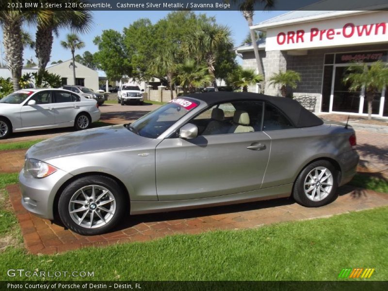 Cashmere Silver Metallic / Savanna Beige 2011 BMW 1 Series 128i Convertible