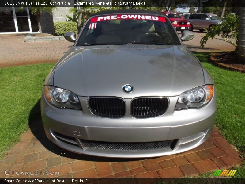 Cashmere Silver Metallic / Savanna Beige 2011 BMW 1 Series 128i Convertible