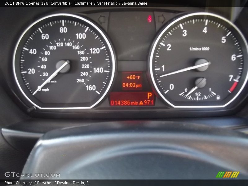 Cashmere Silver Metallic / Savanna Beige 2011 BMW 1 Series 128i Convertible