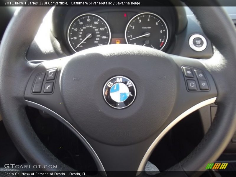 Cashmere Silver Metallic / Savanna Beige 2011 BMW 1 Series 128i Convertible