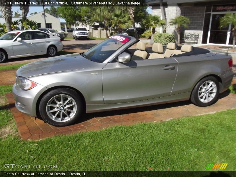 Cashmere Silver Metallic / Savanna Beige 2011 BMW 1 Series 128i Convertible