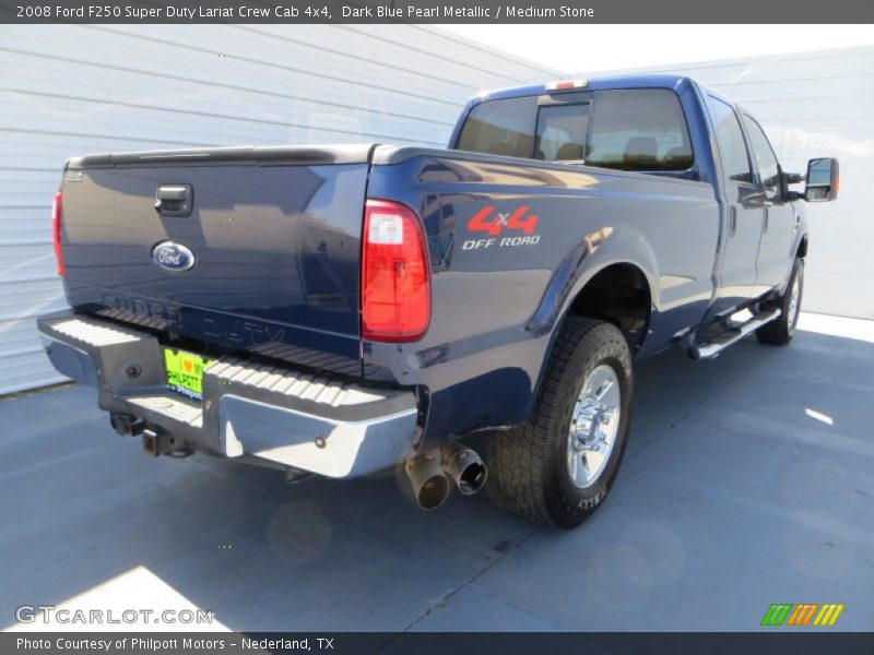 Dark Blue Pearl Metallic / Medium Stone 2008 Ford F250 Super Duty Lariat Crew Cab 4x4