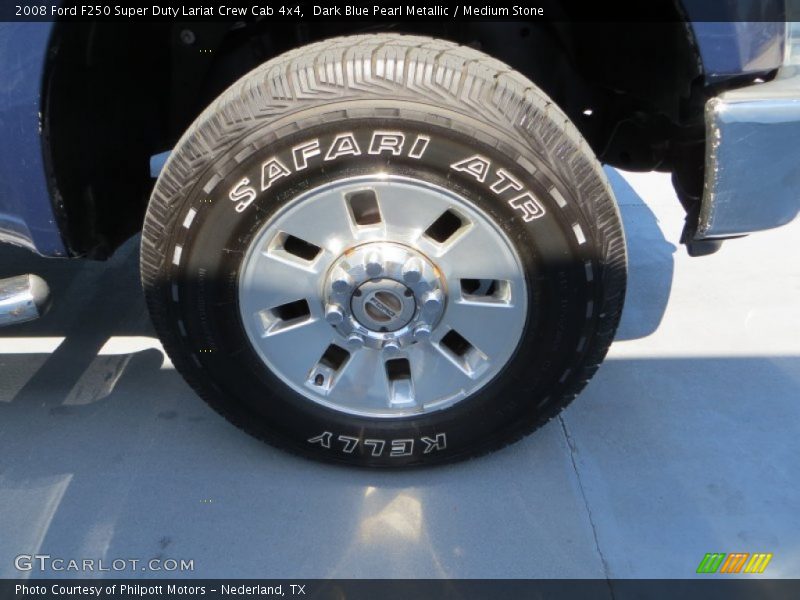 Dark Blue Pearl Metallic / Medium Stone 2008 Ford F250 Super Duty Lariat Crew Cab 4x4
