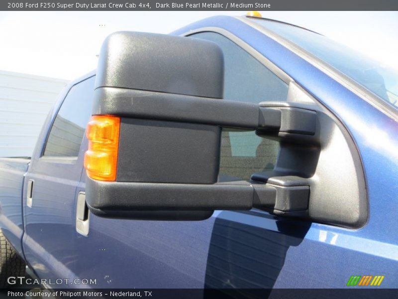 Dark Blue Pearl Metallic / Medium Stone 2008 Ford F250 Super Duty Lariat Crew Cab 4x4