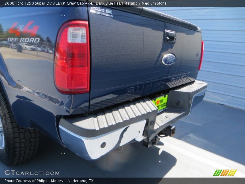 Dark Blue Pearl Metallic / Medium Stone 2008 Ford F250 Super Duty Lariat Crew Cab 4x4