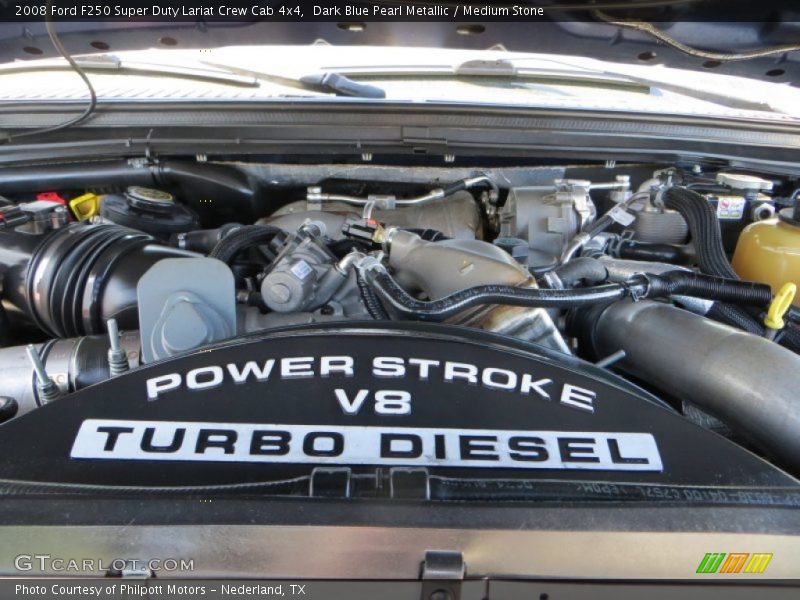 Dark Blue Pearl Metallic / Medium Stone 2008 Ford F250 Super Duty Lariat Crew Cab 4x4