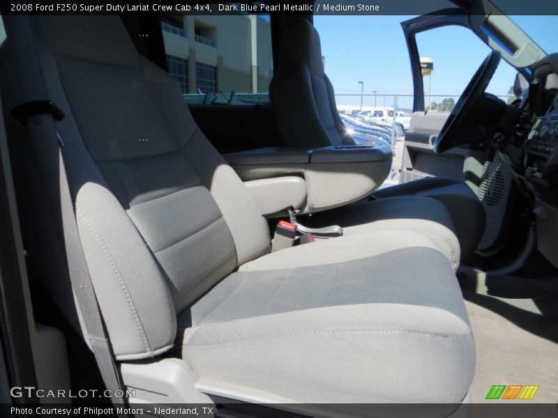 Dark Blue Pearl Metallic / Medium Stone 2008 Ford F250 Super Duty Lariat Crew Cab 4x4