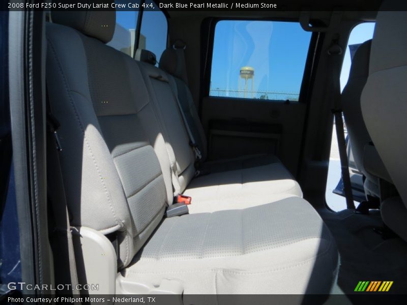 Dark Blue Pearl Metallic / Medium Stone 2008 Ford F250 Super Duty Lariat Crew Cab 4x4
