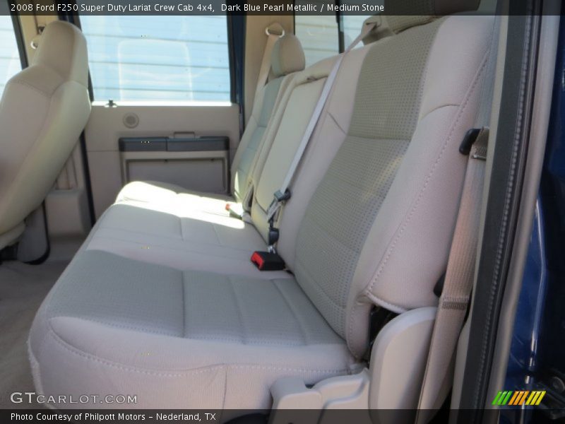 Dark Blue Pearl Metallic / Medium Stone 2008 Ford F250 Super Duty Lariat Crew Cab 4x4