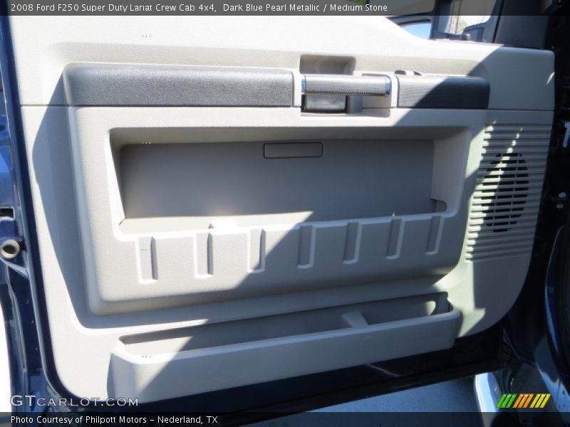 Dark Blue Pearl Metallic / Medium Stone 2008 Ford F250 Super Duty Lariat Crew Cab 4x4