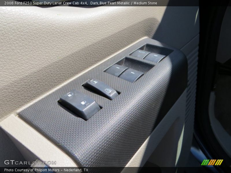 Dark Blue Pearl Metallic / Medium Stone 2008 Ford F250 Super Duty Lariat Crew Cab 4x4